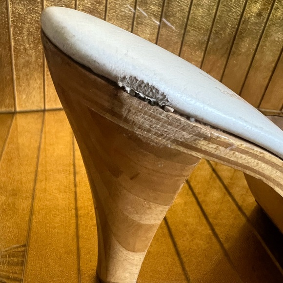 Vtg made in Hawaii island slipper wooden heel Meals 1960s Lucite - Picture 6 of 14